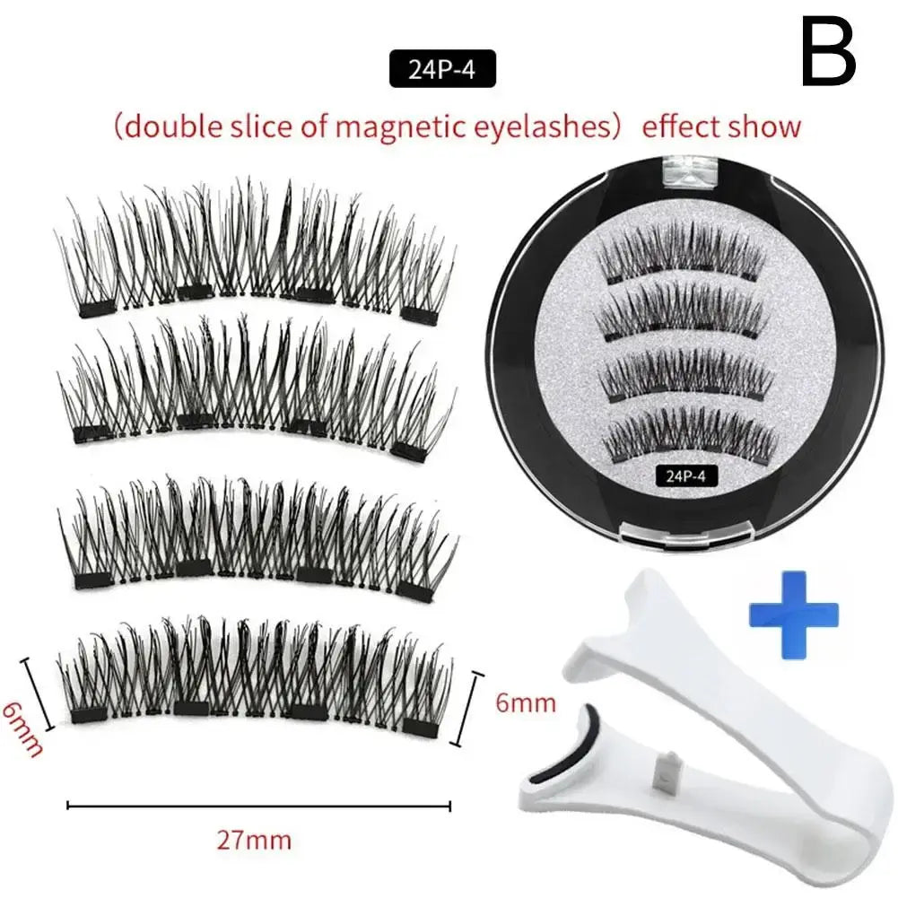 2 Pairs Reusable 3D Magnetic False  Eyelashes