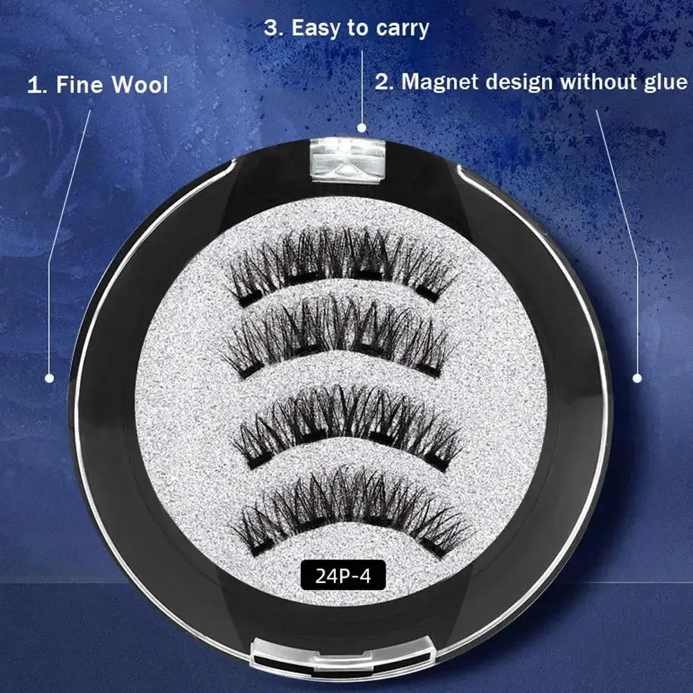 2 Pairs Reusable 3D Magnetic False  Eyelashes