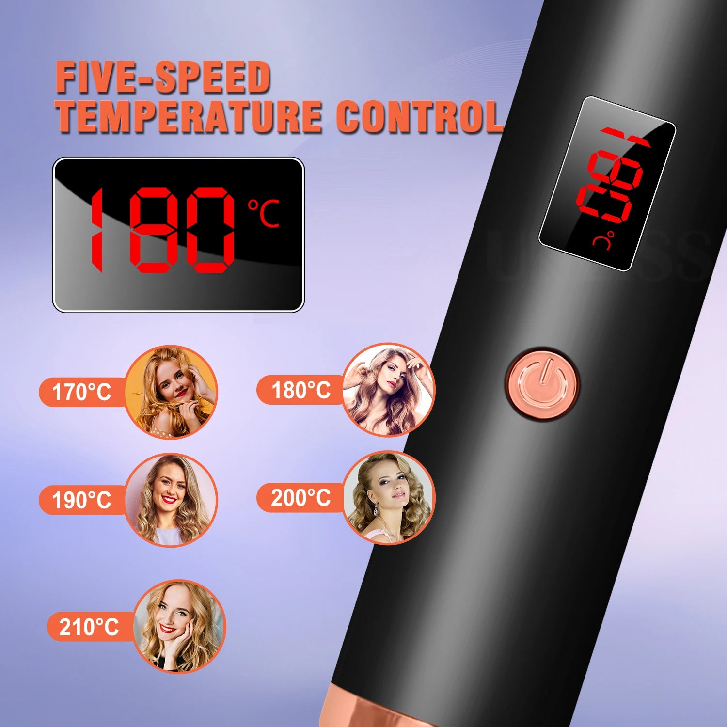 Professional 3-In-1 Fast Heat Curling Iron