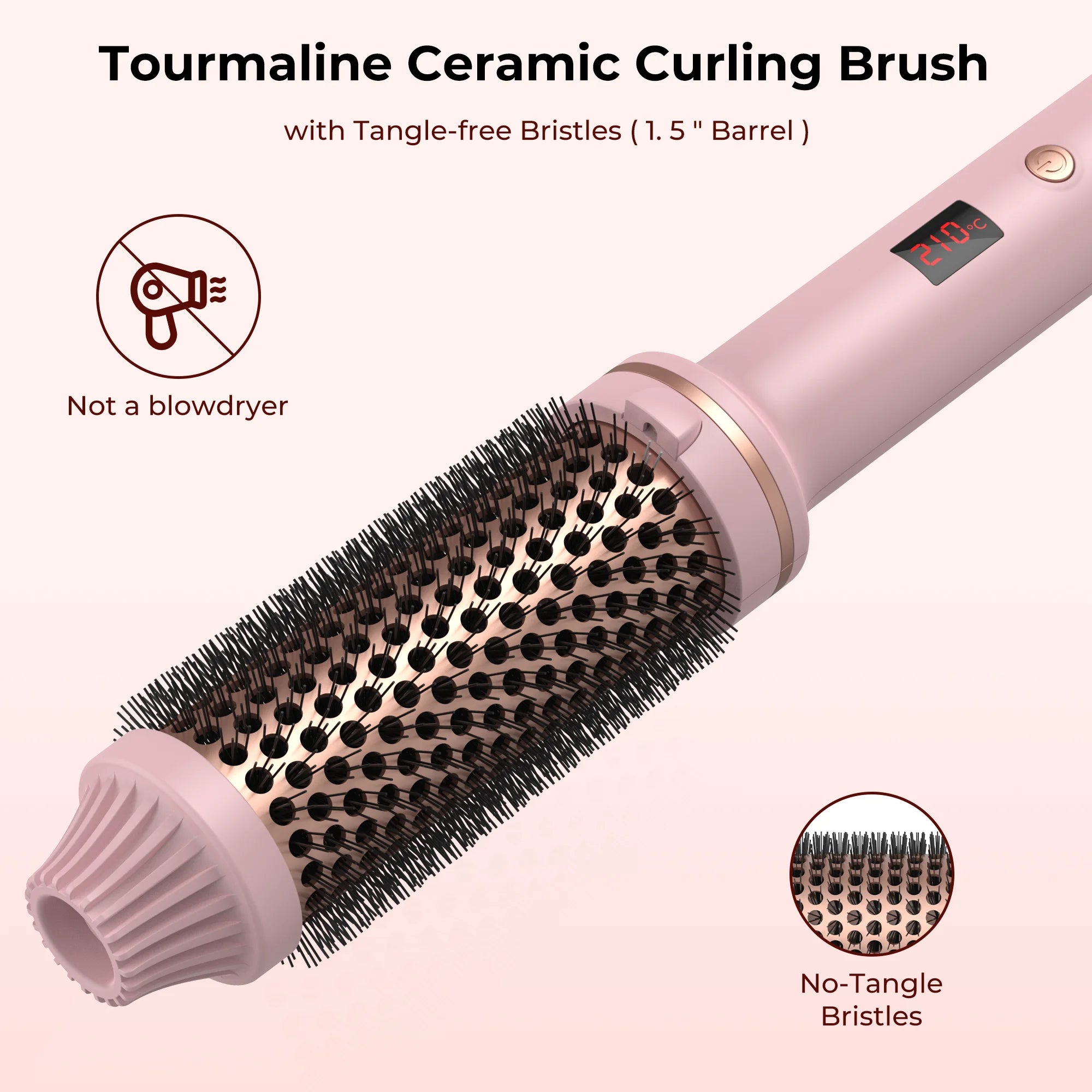 1.5 Inch Hair Curling Iron Brush