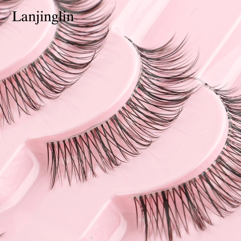 Natural False Eyelashes 3D Mink Clear Band