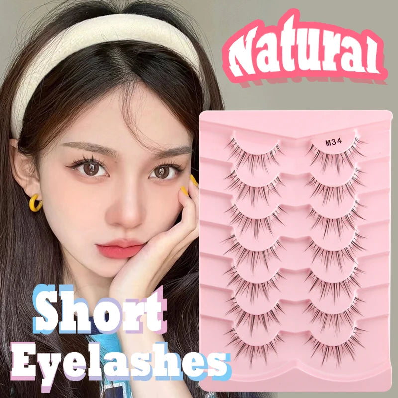 Natural False Eyelashes 3D Mink Clear Band