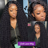 Brazilian 200% Density Deep Wave HD Transparent Lace Front Wig