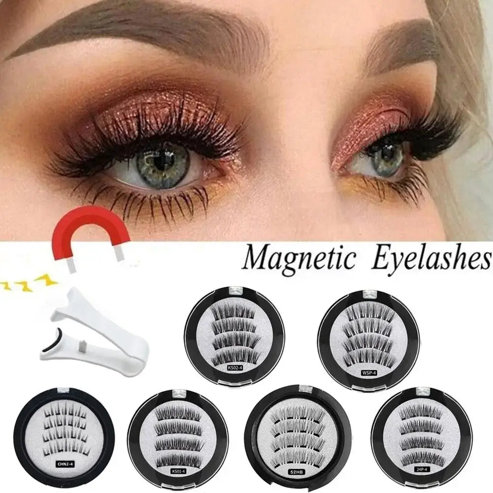 2 Pairs Reusable 3D Magnetic False  Eyelashes