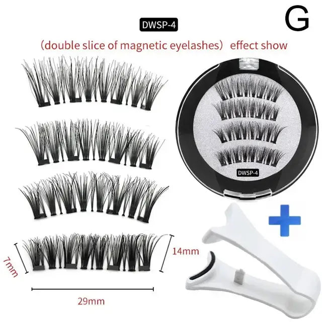 2 Pairs Reusable 3D Magnetic False  Eyelashes