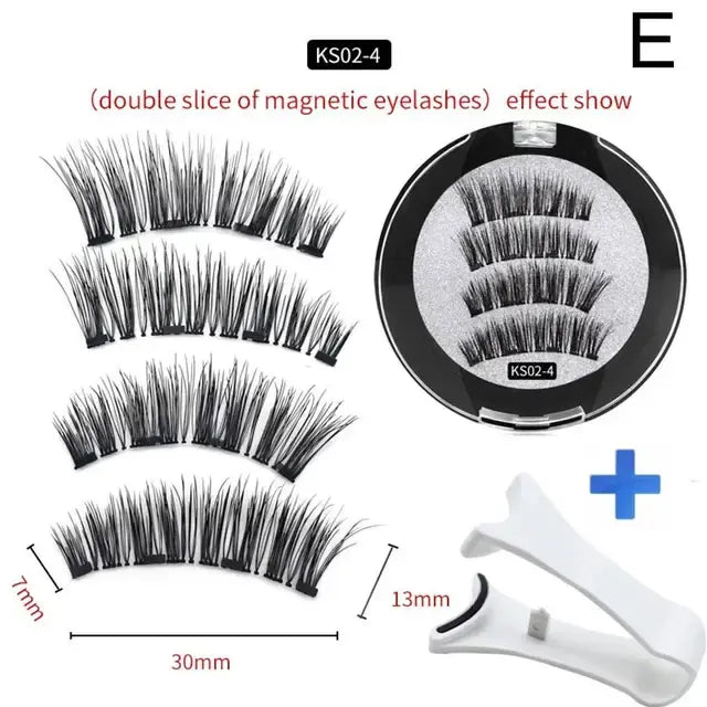 2 Pairs Reusable 3D Magnetic False  Eyelashes