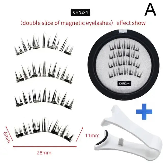 2 Pairs Reusable 3D Magnetic False  Eyelashes