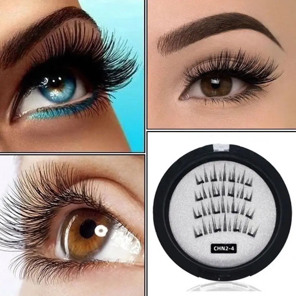 2 Pairs Reusable 3D Magnetic False  Eyelashes