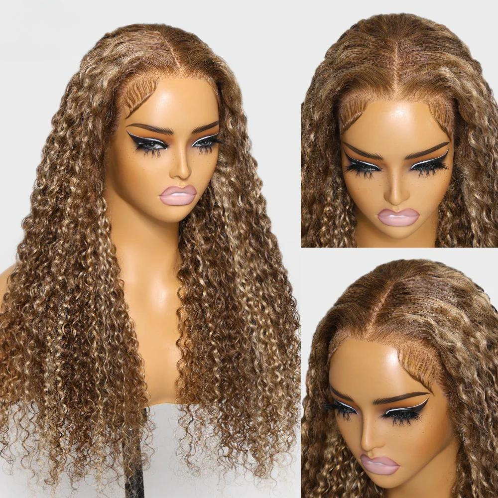 brown blonde highlights Hair Frontal Wig